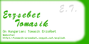 erzsebet tomasik business card