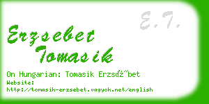 erzsebet tomasik business card